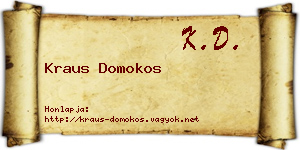 Kraus Domokos névjegykártya